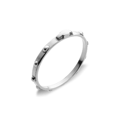 White gold 18k rosary ring 