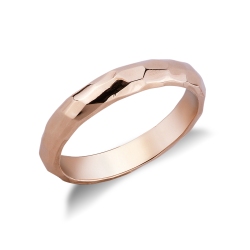 Textured wedding band in 18k rose gold