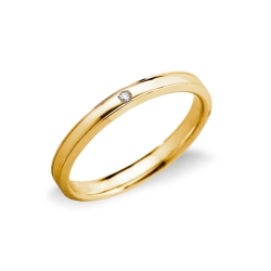 18k yellow gold wedding ring with diamonds Orion Unoaerre 