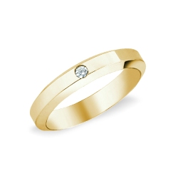 Yellow gold 18k wedding ring Hydra Unoaerre with diamond 