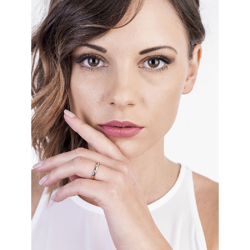 Unoaerre Cassiopea wedding ring with diamond in white and yellow gold 18k