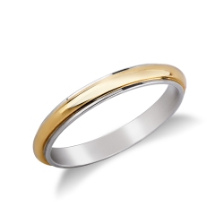 Unoaerre Andromeda wedding band in white and yellow gold 18k
