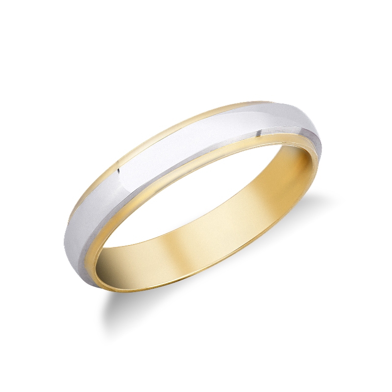 White and yellow gold 18k Unoaerre wedding ring Cassiopea 