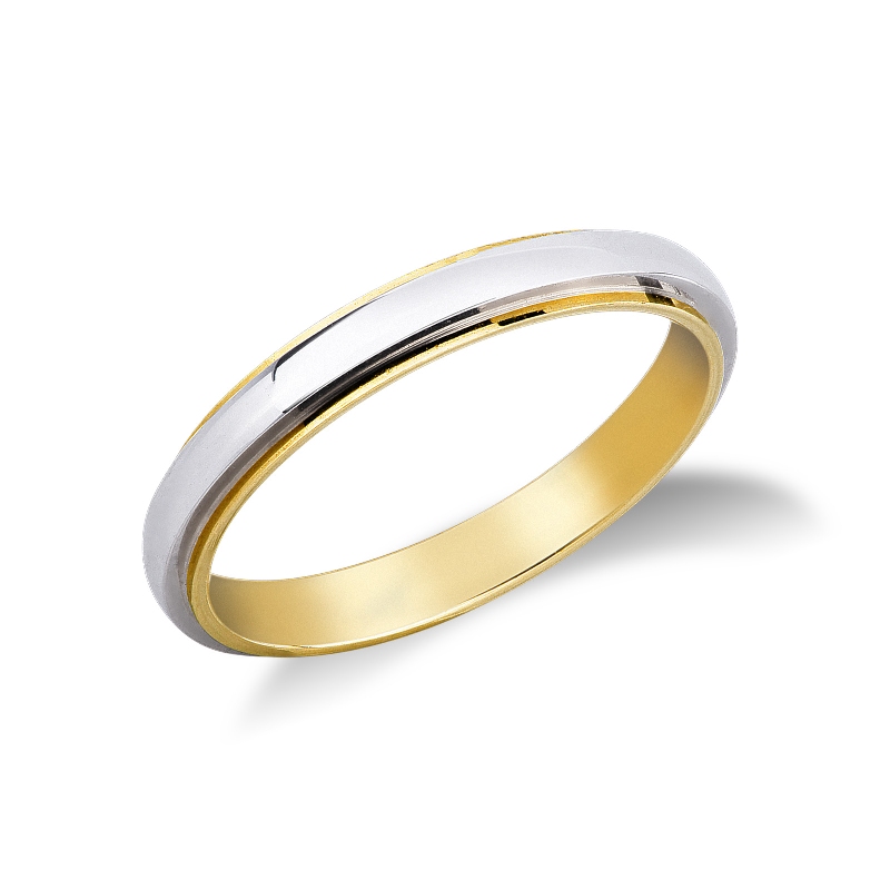 Unoaerre Cassiopea wedding band in yellow and white gold 18k 