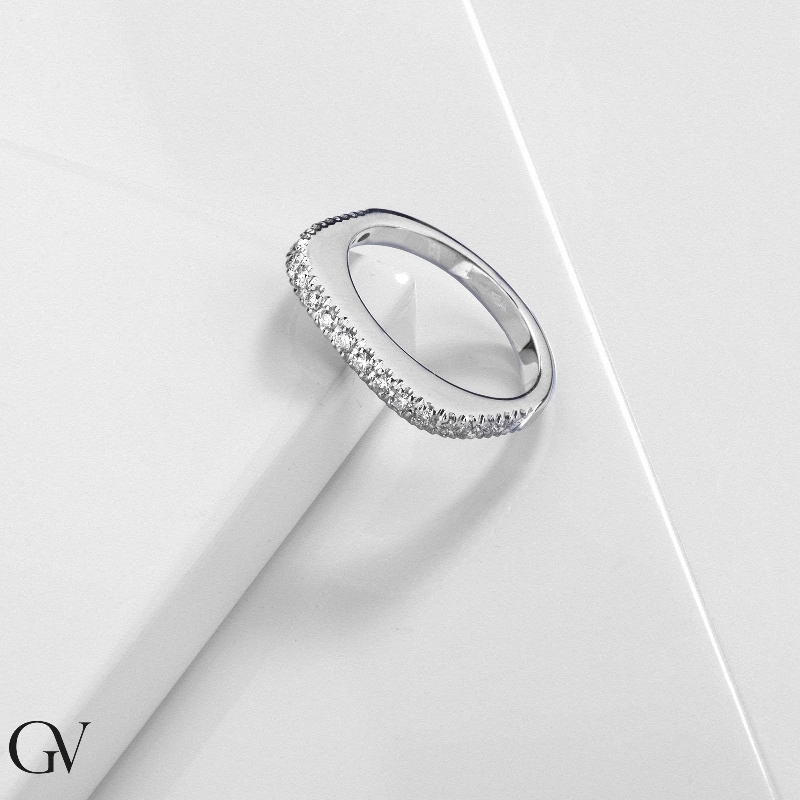 Square Diamond Ring 18k White Gold