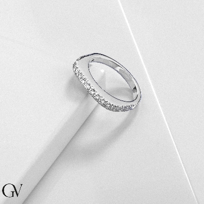 Square Diamond Ring 18k White Gold