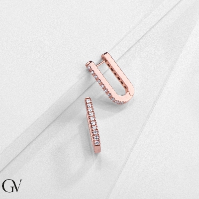 Rose gold and diamond earrings