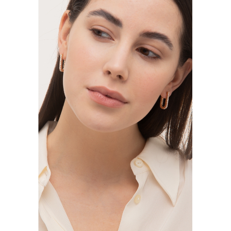 Rose gold and diamond earrings