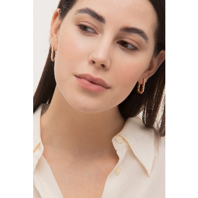 Rose gold and diamond earrings