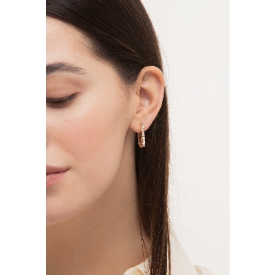 Rose gold and diamond earrings