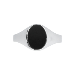 Anello Chevalier in Oro Bianco 18k con Onice 2