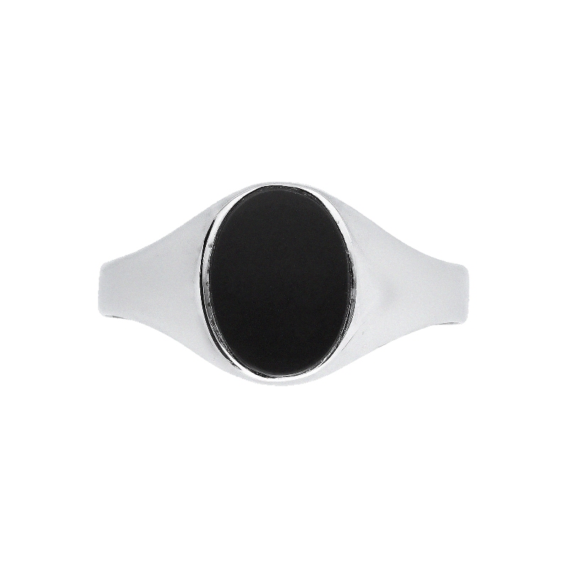 Anello Chevalier in Oro Bianco 18k con Onice