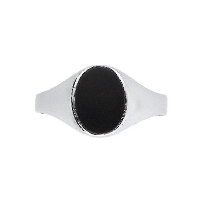 Anello Chevalier in Oro Bianco 18k con Onice