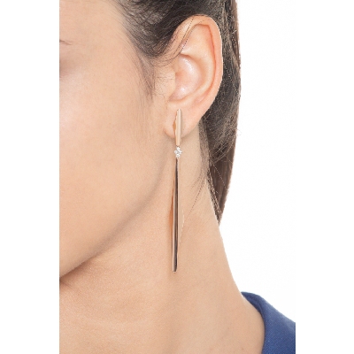 White and rose gold 18k drop earrings with diamonds