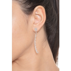 White gold 18k drop earrings with diamonds 2
