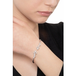 18k white gold rigid bracelet with diamond bubbles 2