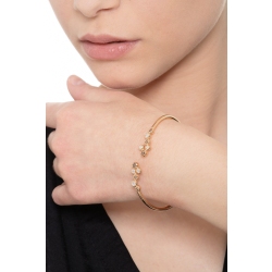 18k rose gold rigid bracelet with white and brown diamond bubbles 2