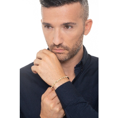 BRACCIALE RIGIDO CON BORCHIE MISURA UOMO(6,5CM X 5,5CM) CON BR NERI