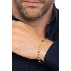 Bracciale Rigido Uomo Donna Gesù Cubano Portafortuna Con Strass – Gioiello Antistress In Lega Dorata