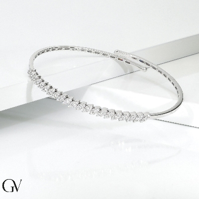 18k white gold spring bracelet with diamonds