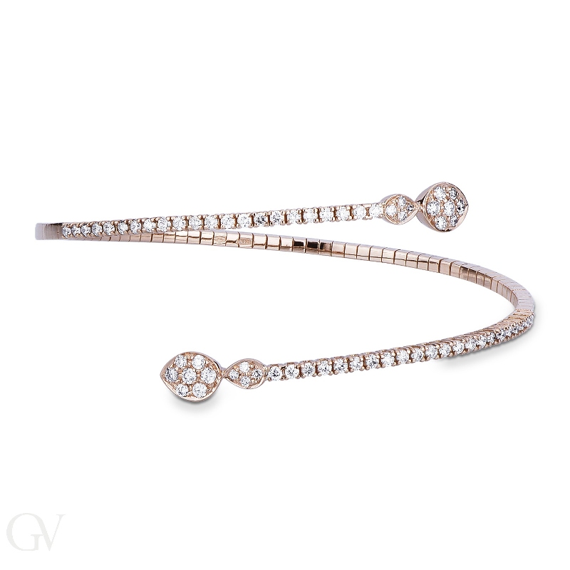 18k rose gold spring bracelet with diamonds 