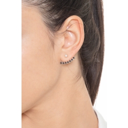 Fancy single earring with black diamonds 2