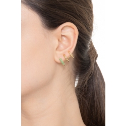 Yellow gold 18k single earring with emeralds (left earring) 2