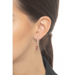 Rose gold 18k drop earrings with rubies and diamonds 2