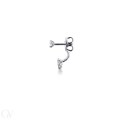 18k white gold single earring with 4 diamonds