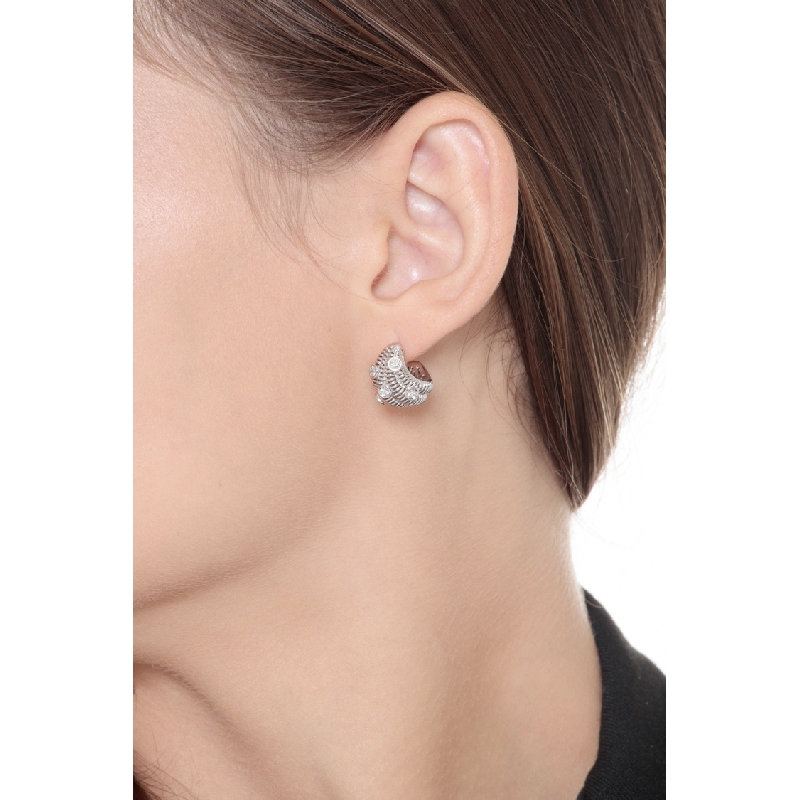 Fancy earrings in 18k white gold with diamonds