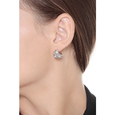 Fancy earrings in 18k white gold with diamonds