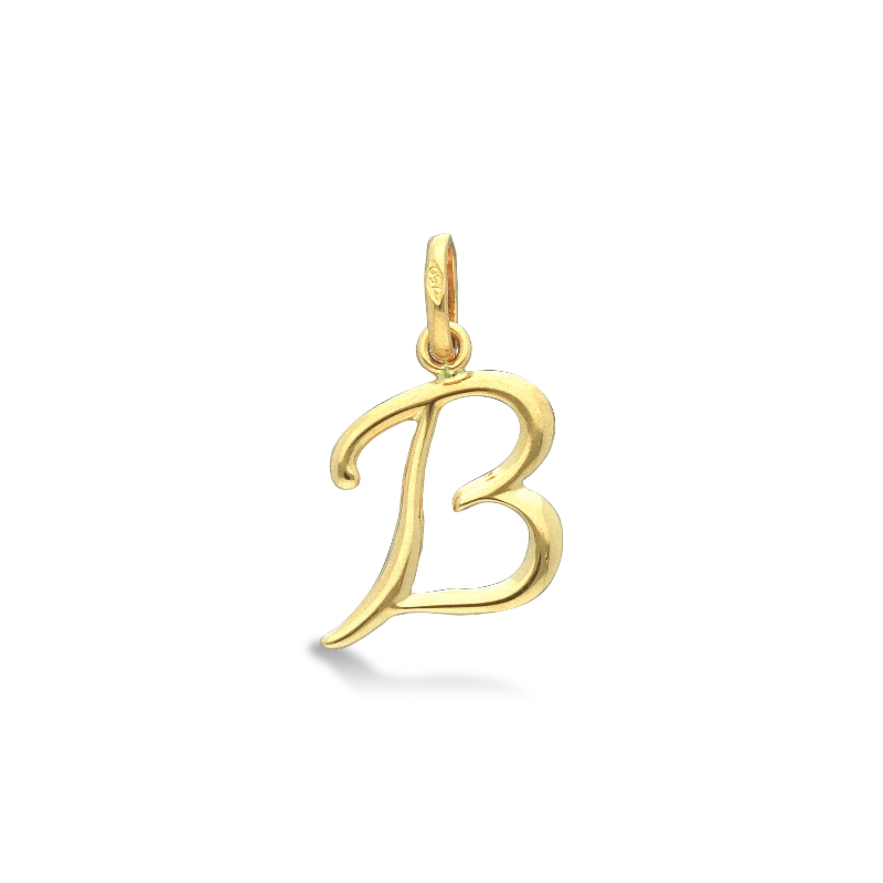 Letter B pendant in 18k yellow gold