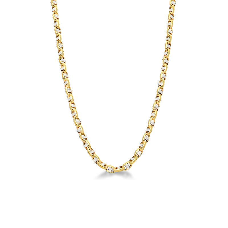 Collana In Oro Giallo Massiccio 14 Carati: Catena A Corda Taglio Diamante Da 5,0 Mm, Chiusura A Moschettone, Finitura Lucida. Peso 28,5 Grammi. Gioiello Senza Tempo.