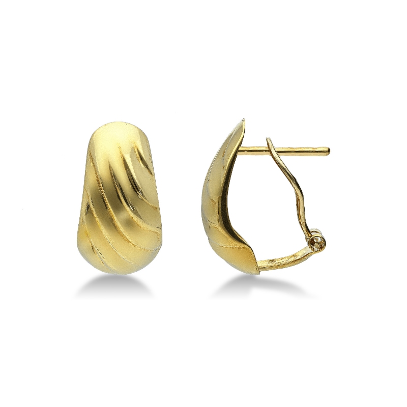 Yellow gold 18k rounded earrings 