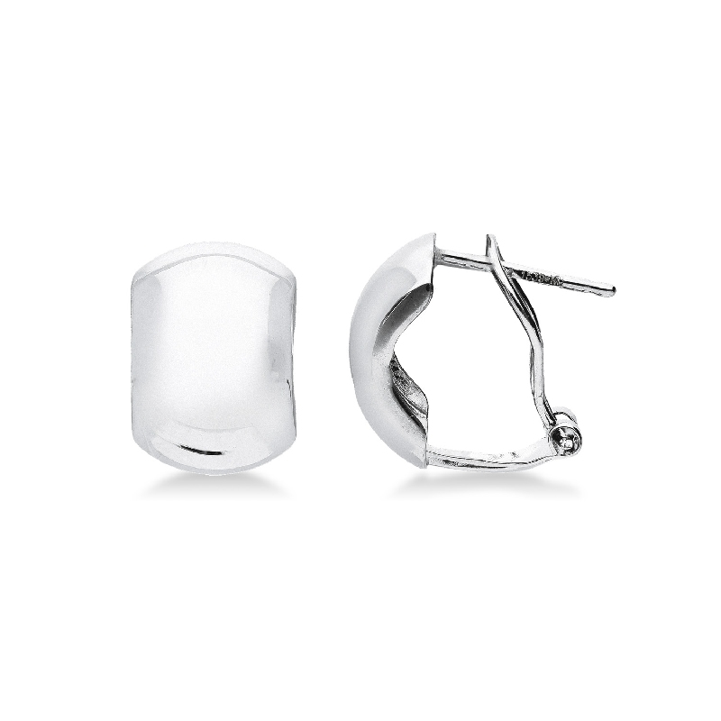 18k white gold rounded earrings 