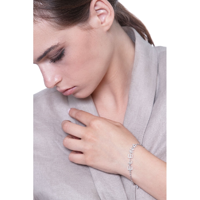 18k white gold bracelet with Elena charm 