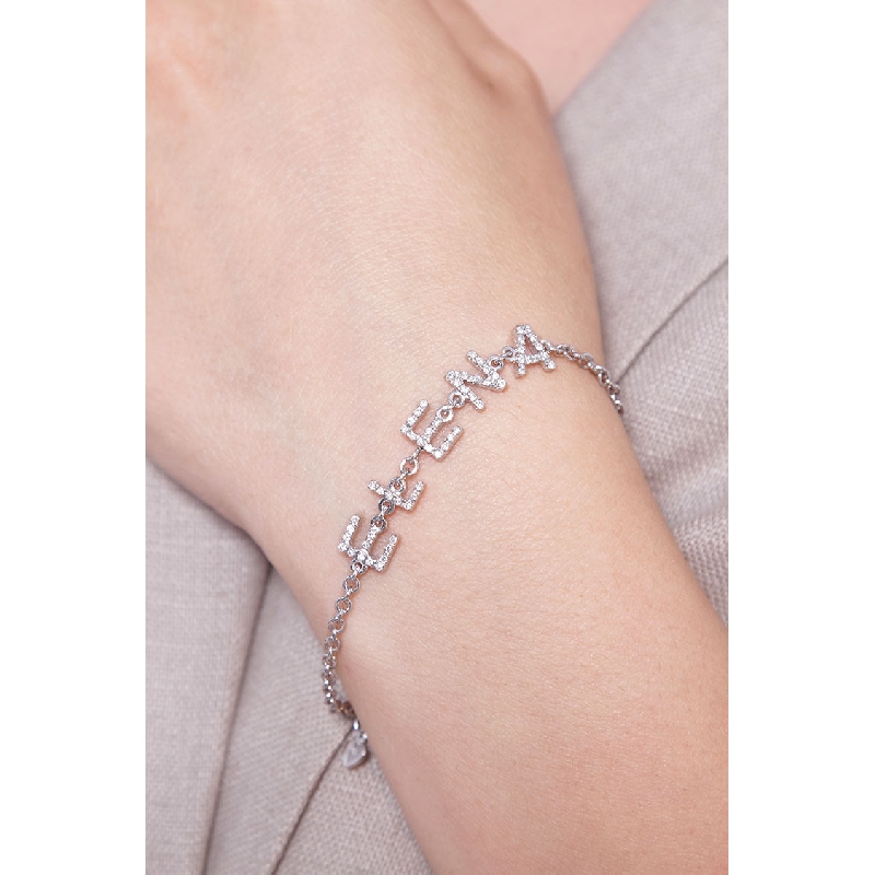 18k white gold bracelet with Elena charm 