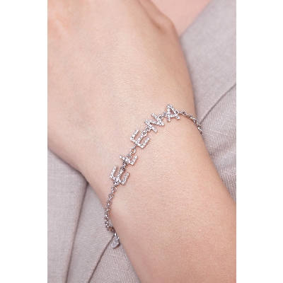 18k white gold bracelet with Elena charm 