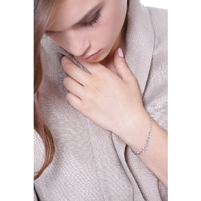 Bracciale personalizzabile in oro Bianco 18k e diamanti, MARIA