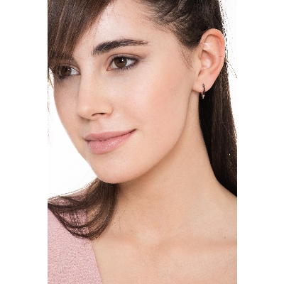 White gold 18k rhombus black diamonds and burnished tips 