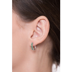 White gold 18k oval earrings with emeralds  2