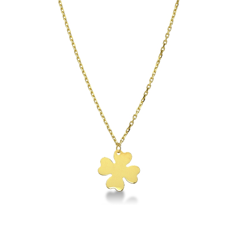 4 leaf clover pendant in 18k yellow gold