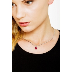 Semirigid necklace with big central ruby and diamonds 2