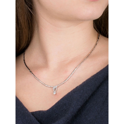 18k white gold semirigid necklace with diamonds