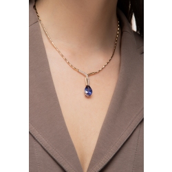 Necklace in white and yellow gold 18k with central blue sapphires and diamonds 2