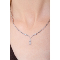 18k white gold semi-rigid necklace with diamonds 2