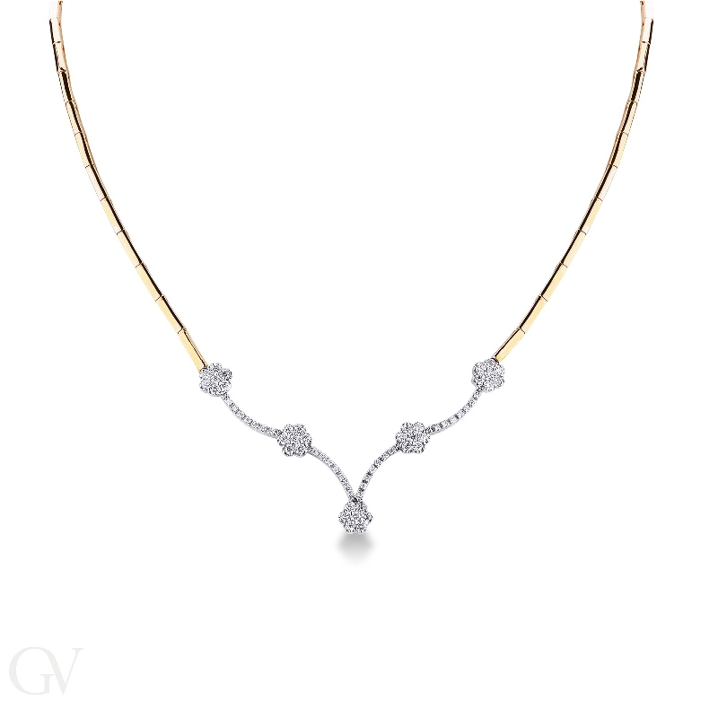 Fancy Semirigid necklace with diamonds 