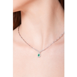 Necklace semirigid with emerald and diamonds 2