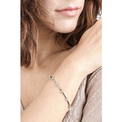 Alternate tennis bracelet in white gold 18k with diamonds