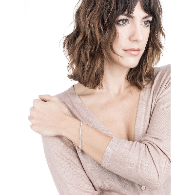 Segment bracelet in white gold 18k with diamonds